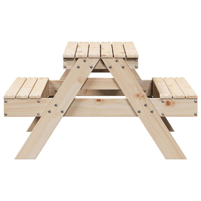 Tavolo da Picnic per Bambini 88x97x52 cm Legno Massello di Pino