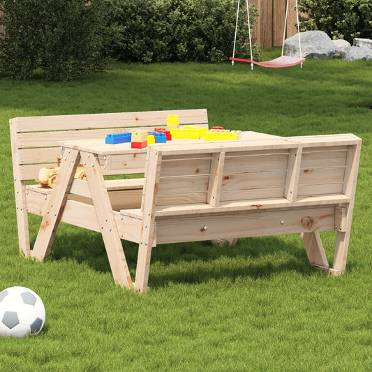 Children's Picnic Table 88x122x58cm Solid Pine Wood