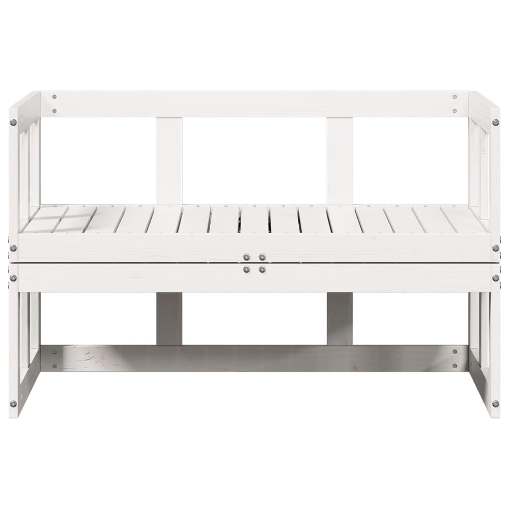 Panca Divano Giardino Estensibile Bianco Legno Massello di Pino | homemem39
