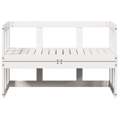 Panca Divano Giardino Estensibile Bianco Legno Massello di Pino | homemem39
