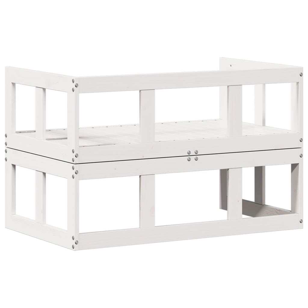 Panca Divano Giardino Estensibile Bianco Legno Massello di Pino | homemem39