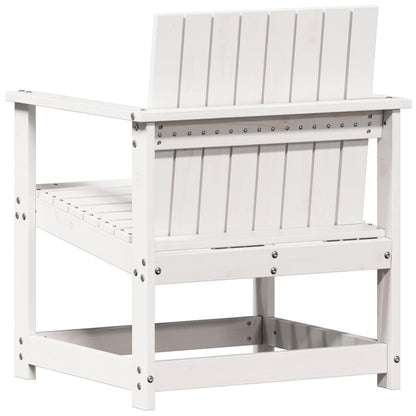 Set Salotto da Giardino 3 pz Bianco in Legno Massello di Pino