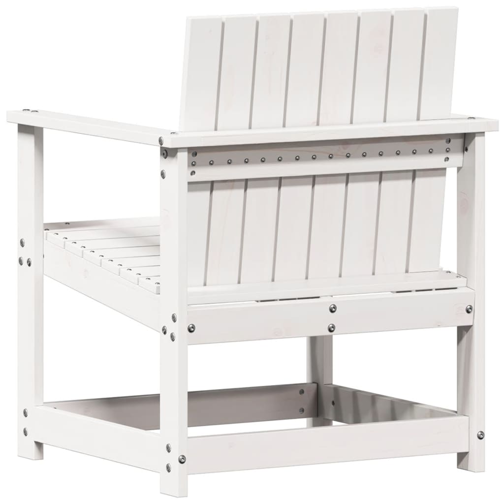 Set Salotto da Giardino 3 pz Bianco in Legno Massello di Pino - homemem39