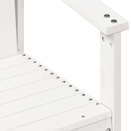 Set Salotto da Giardino 3 pz Bianco in Legno Massello di Pino