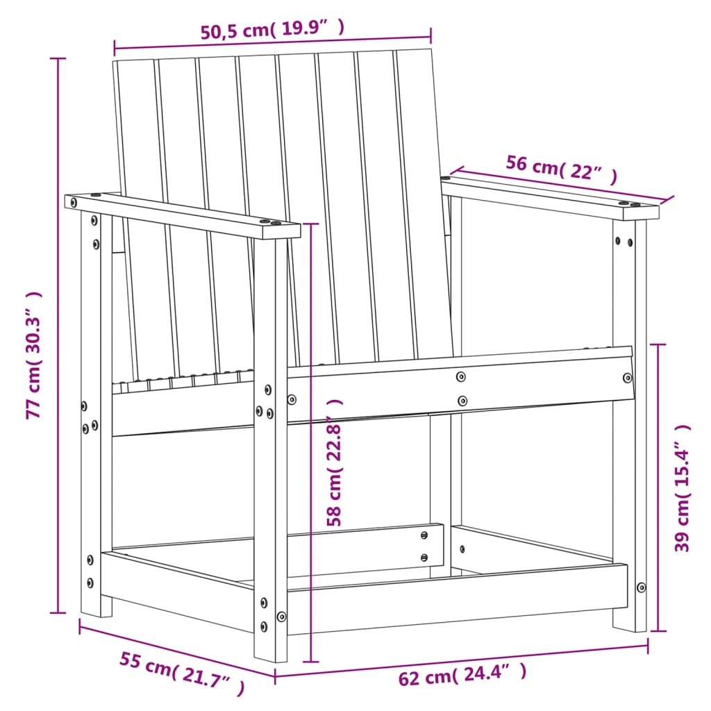 Set Salotto da Giardino 3 pz Bianco in Legno Massello di Pino