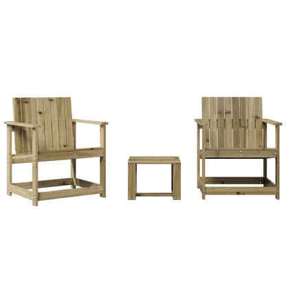 3 pc Garden Lounge Set in Impregnated Pine Wood