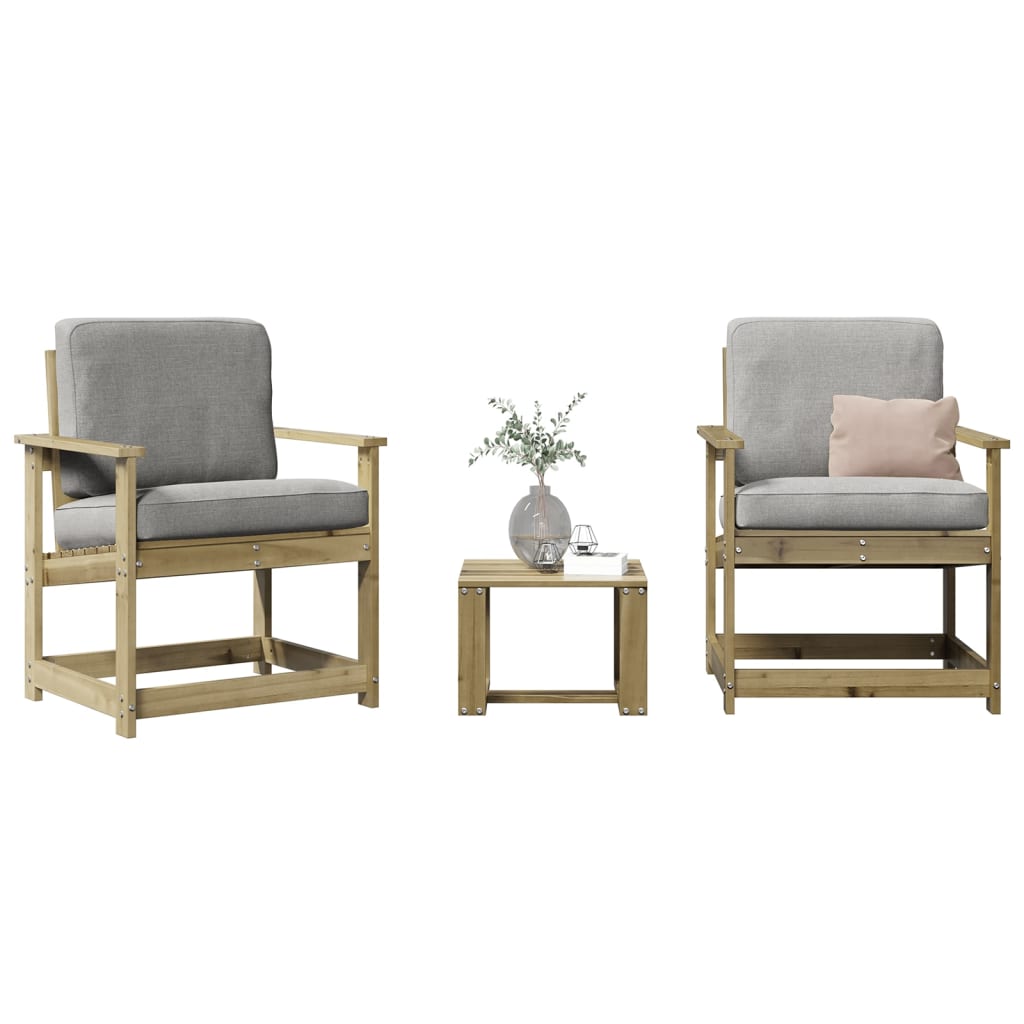Set Salotto da Giardino 3 pz in Legno Impregnato di Pino - homemem39