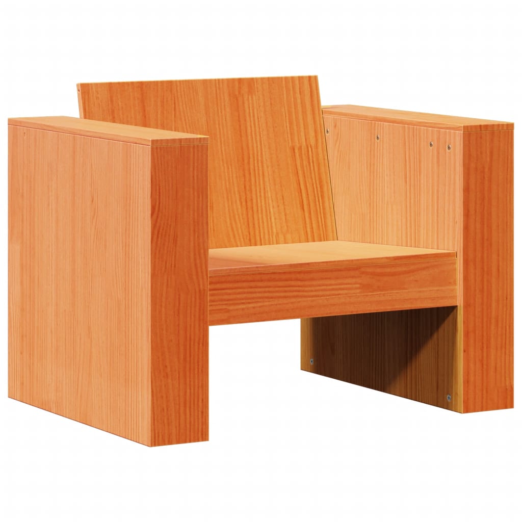 Divano da Giardino Marrone Cera 79x60x62 cm Legno Massello Pino | homemem39