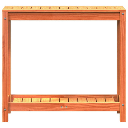 Tavolo Invasatura Ripiano Marrone Cera 82,5x35x75 Massello Pino | homemem39