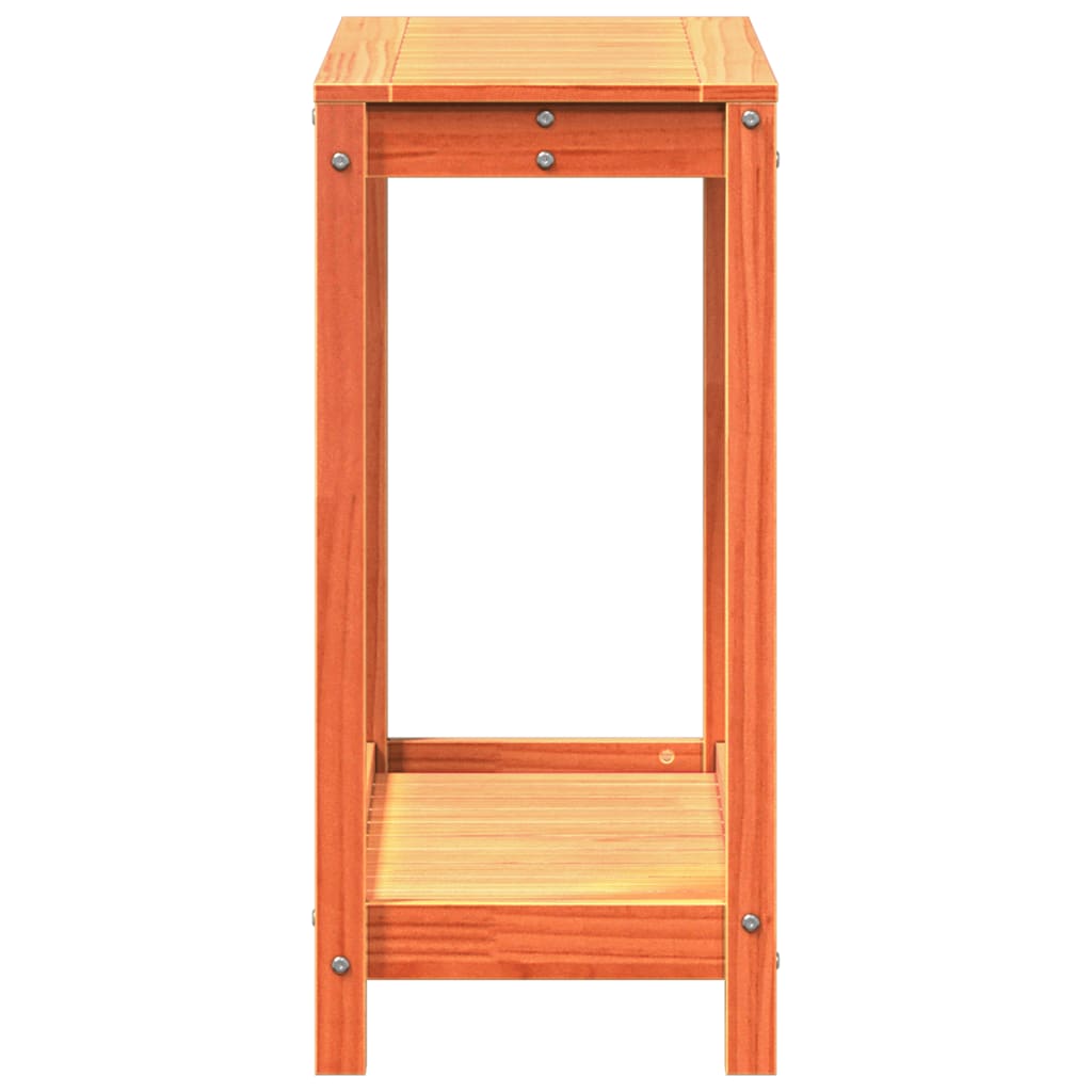 Tavolo Invasatura Ripiano Marrone Cera 82,5x35x75 Massello Pino - homemem39