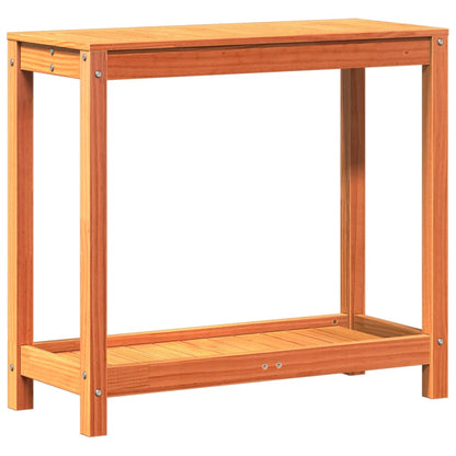 Tavolo Invasatura Ripiano Marrone Cera 82,5x35x75 Massello Pino | homemem39