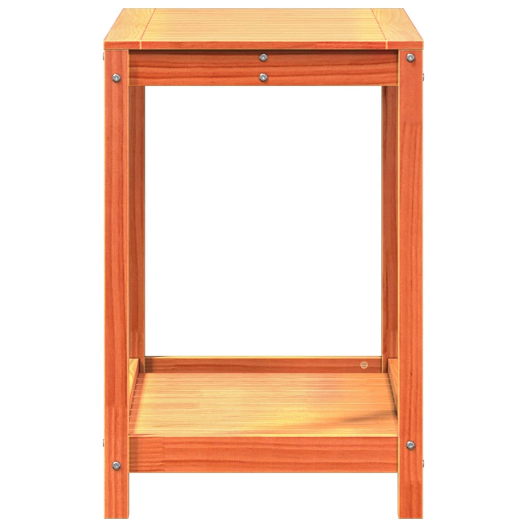 Tavolo Invasatura Ripiano Marrone Cera 82,5x50x75 Massello Pino - homemem39