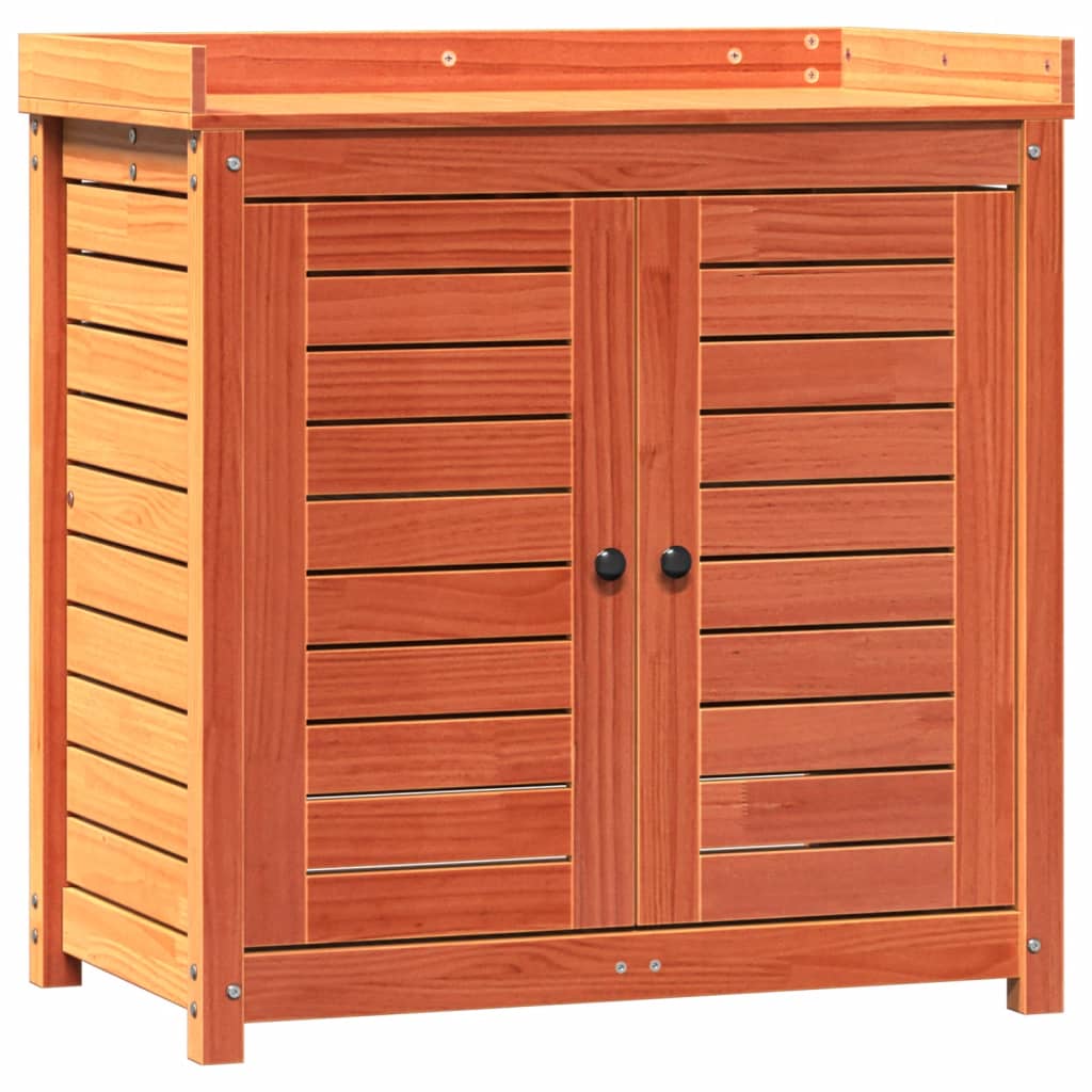 Tavolo Invaso con Ripiani Marrone 82,5x50x86,5 cm Massello Pino - homemem39