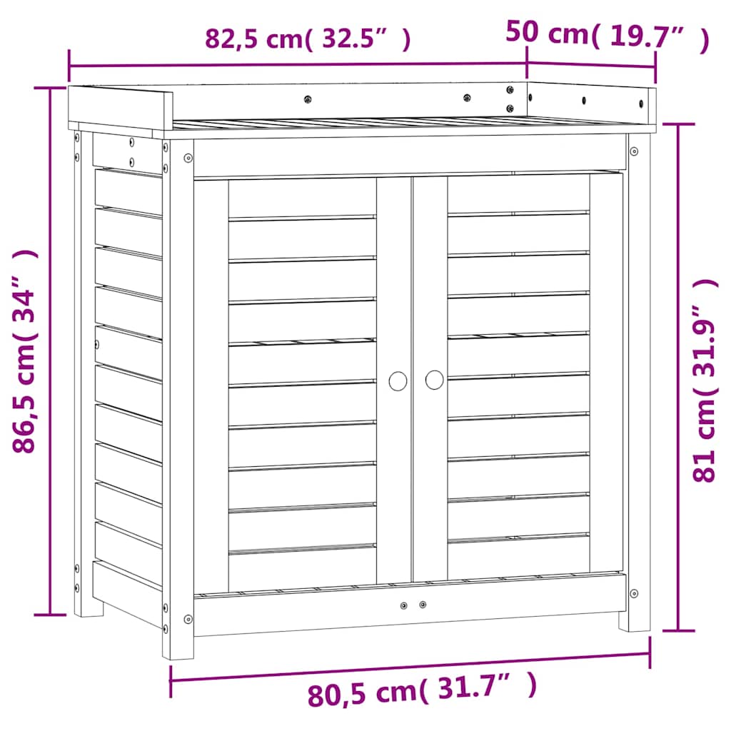 Tavolo Invaso con Ripiani Marrone 82,5x50x86,5 cm Massello Pino | homemem39