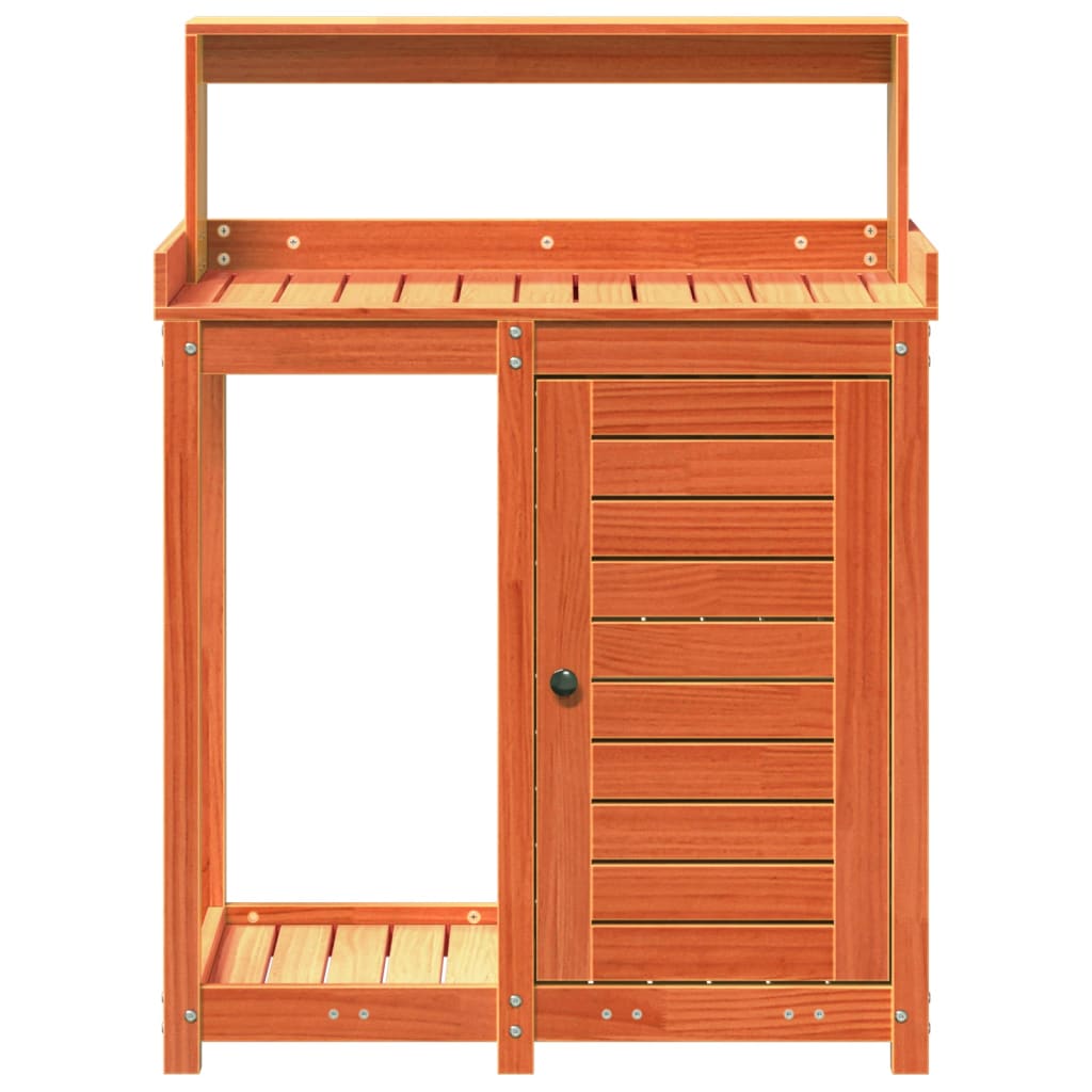 Tavolo Invaso con Ripiani Marrone 82,5x50x109,5cm Massello Pino - homemem39