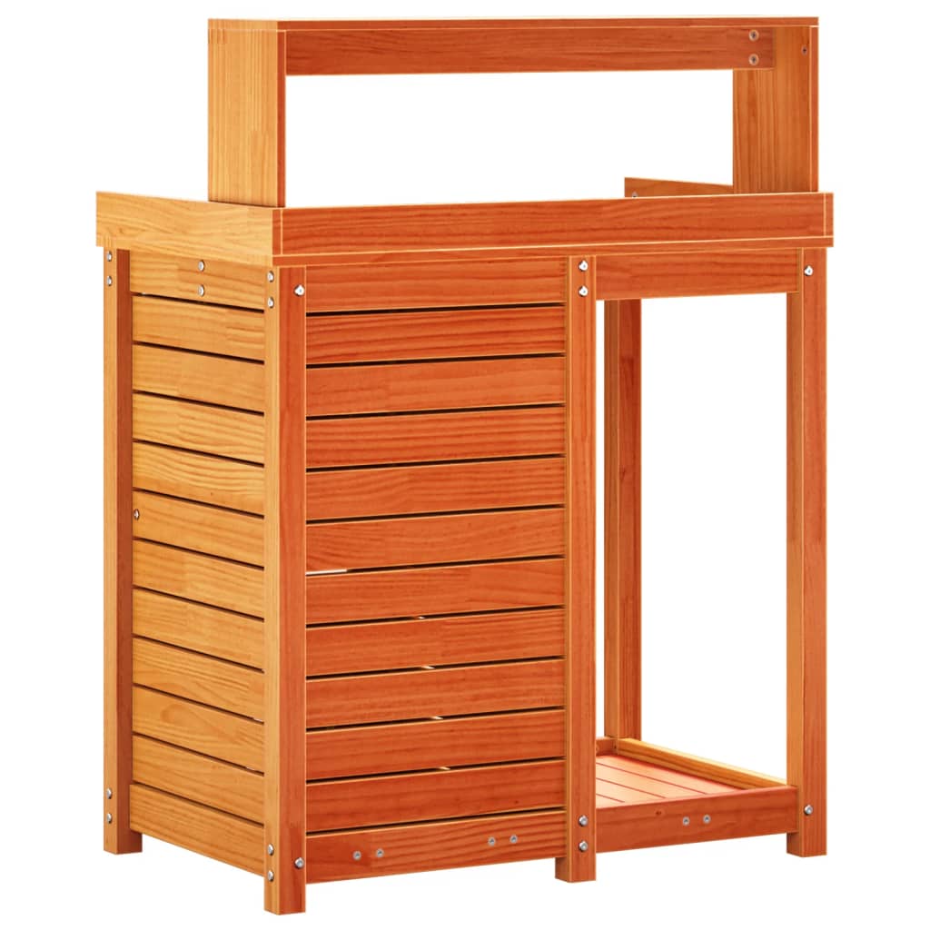 Tavolo Invaso con Ripiani Marrone 82,5x50x109,5cm Massello Pino - homemem39