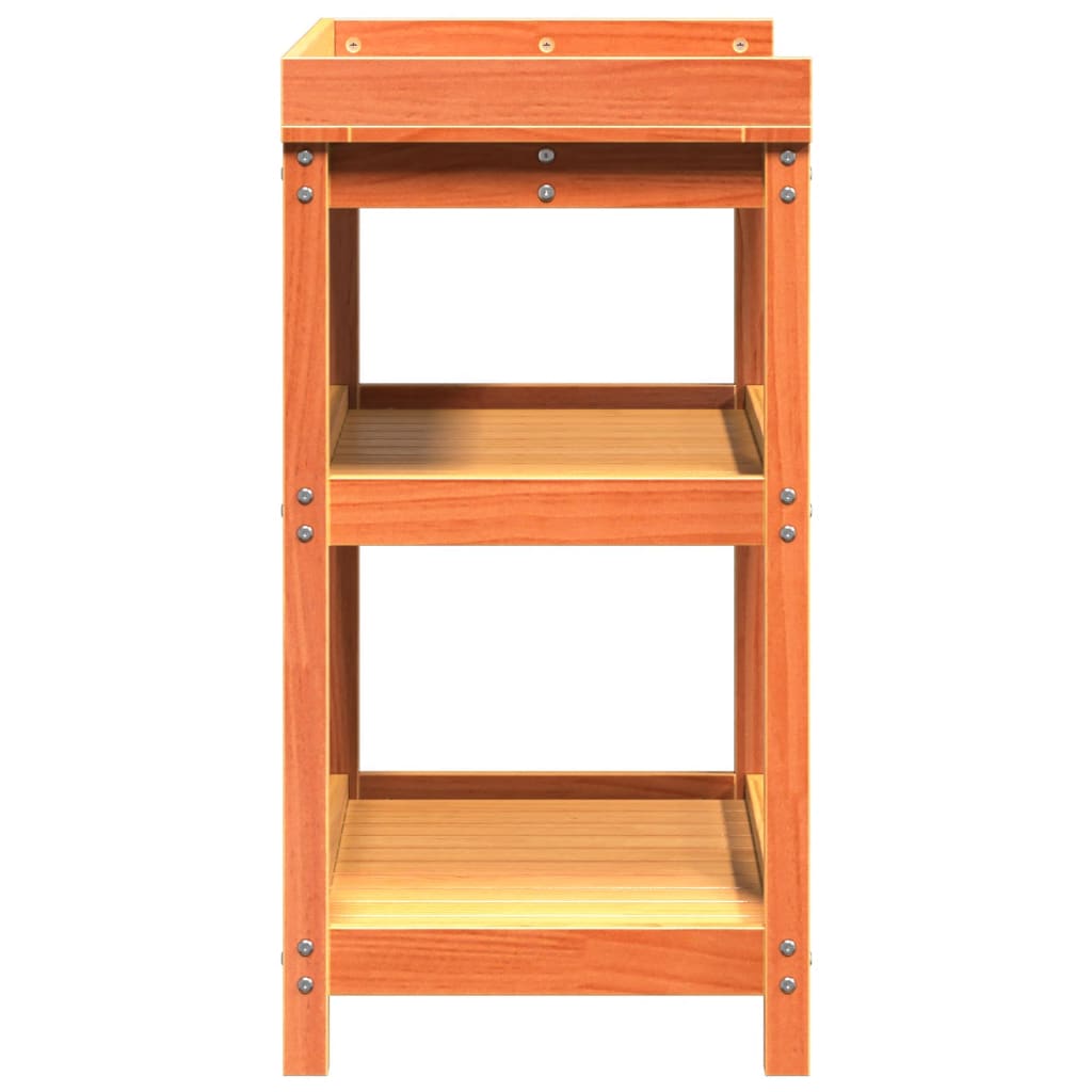 Tavolo Invaso con Ripiani Marrone 82,5x45x86,5 cm Massello Pino - homemem39