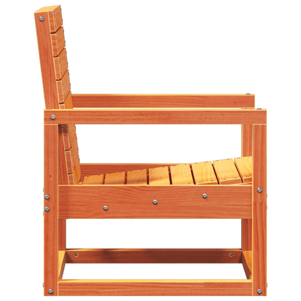 Sedia da Giardino Marrone Cera 57,5x63x76cm Legno Massello Pino