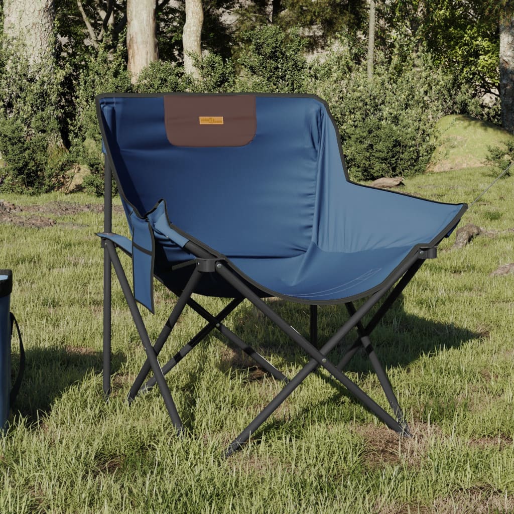 Sedie da Campeggio con Tasca Pieghevoli 2 pz Blu