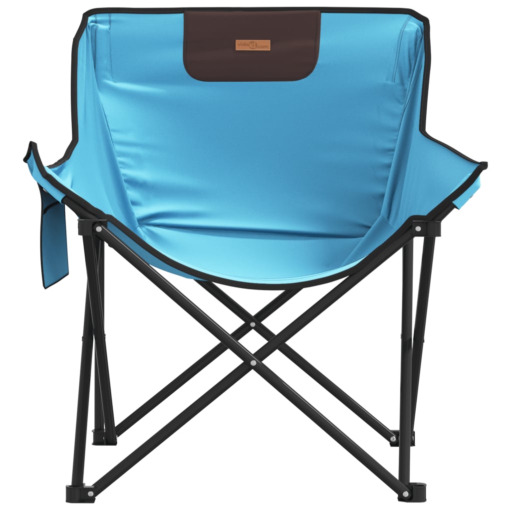 Sedie da Campeggio con Tasca Pieghevoli 2 pz Blu Brillante