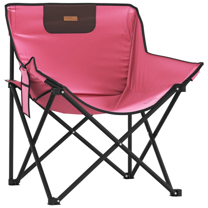 Folding Camping Chairs with Pocket 2 pcs Pink