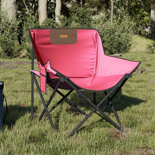 Folding Camping Chairs with Pocket 2 pcs Pink