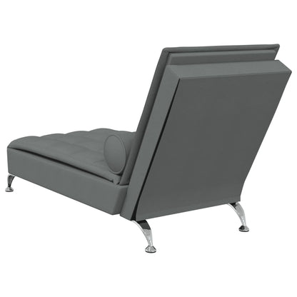 Massage-Chaiselongue mit dunkelgrauer Bettauflage aus Stoff