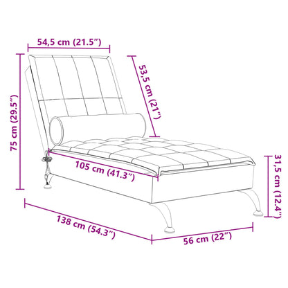 Chaise Longue Massaggi con Capezzale Grigio Scuro in Tessuto