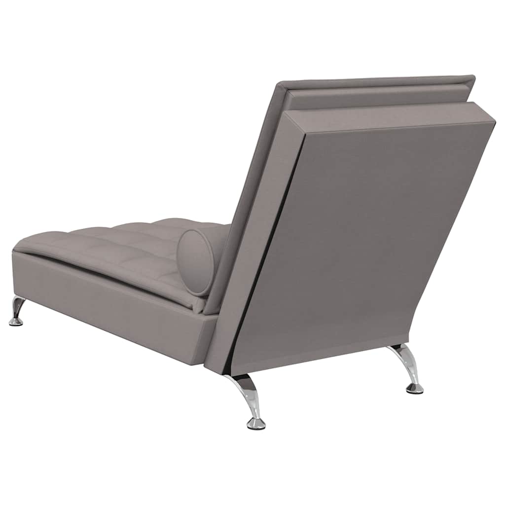 Chaise Longue Massaggi con Capezzale Tortora in Tessuto - homemem39