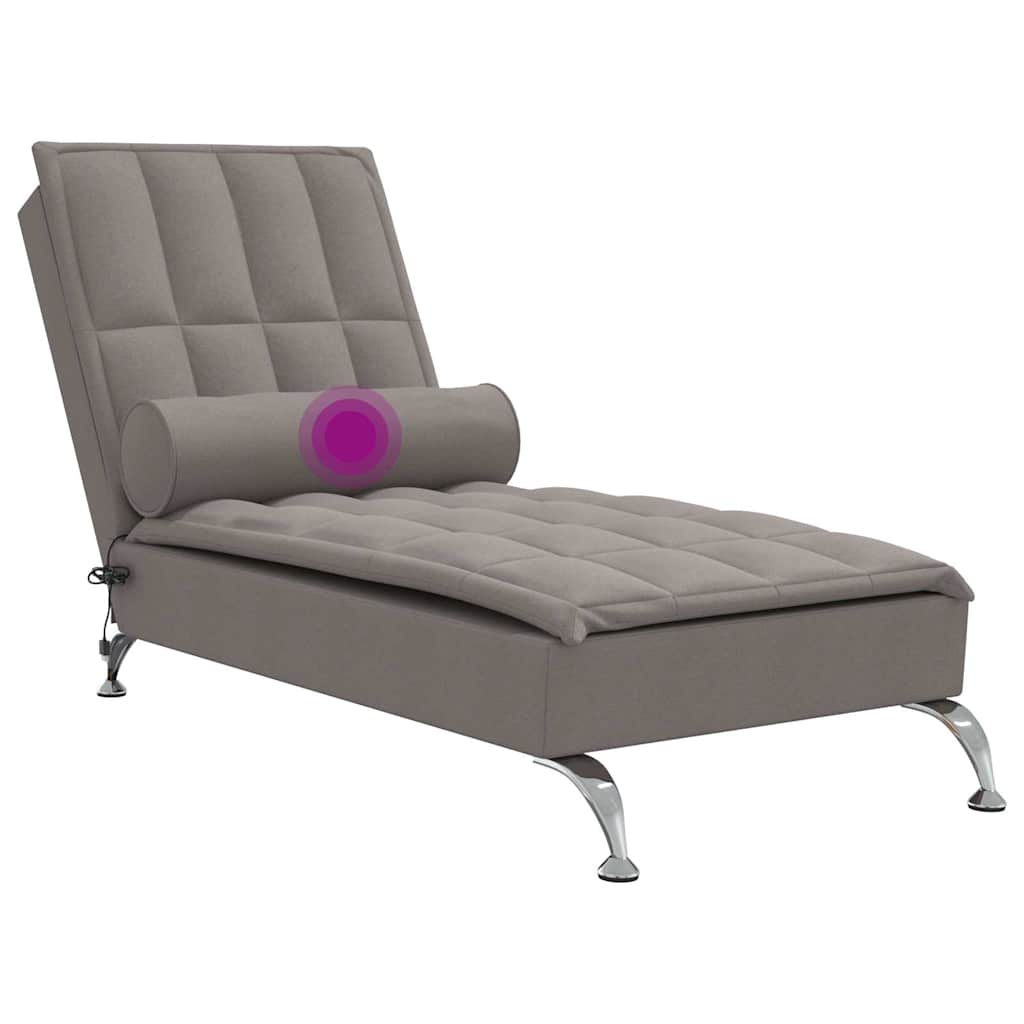 Chaise Longue Massaggi con Capezzale Tortora in Tessuto - homemem39