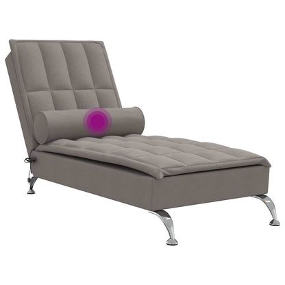 Chaise Longue Massaggi con Capezzale Tortora in Tessuto - homemem39