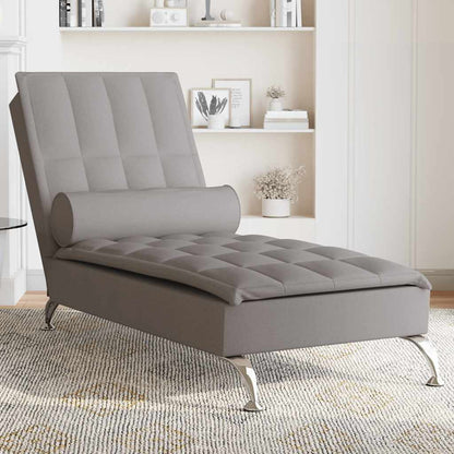 Chaise Longue Massaggi con Capezzale Tortora in Tessuto - homemem39