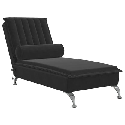 Massage-Chaiselongue mit schwarzem Samt-Rollkissen