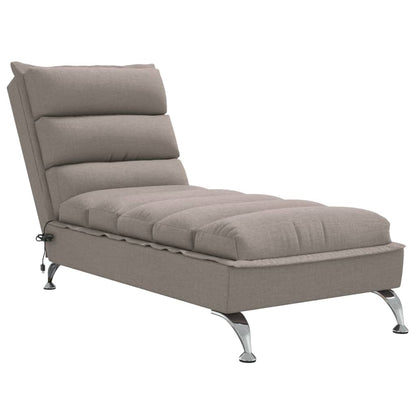 Chaise Longue Massaggi con Cuscini Tortora in Tessuto