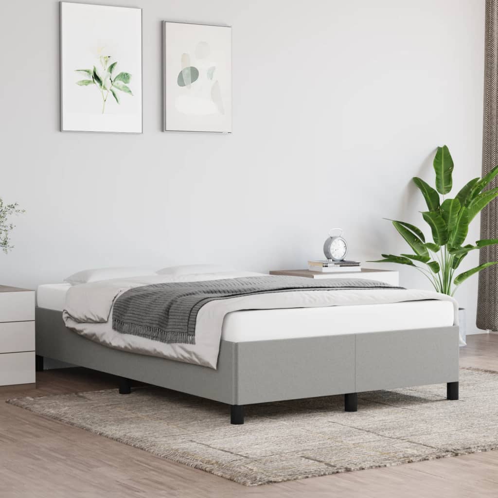 Giroletto senza Materasso Grigio Chiaro 120x190 cm in Tessuto