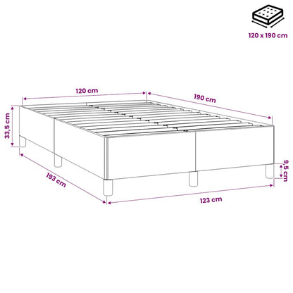 Giroletto senza Materasso Grigio Chiaro 120x190 cm Velluto
