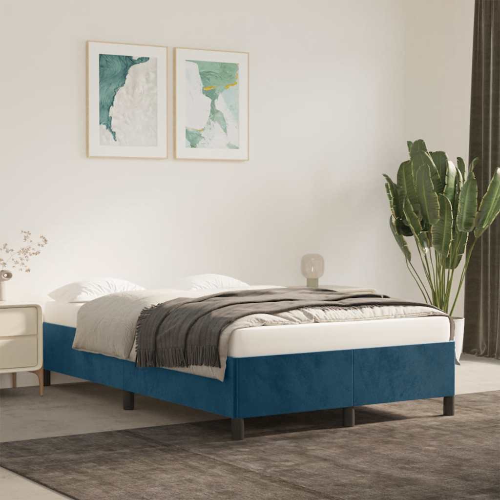 Giroletto senza Materasso Blu Scuro 120x190 cm Velluto | homemem39