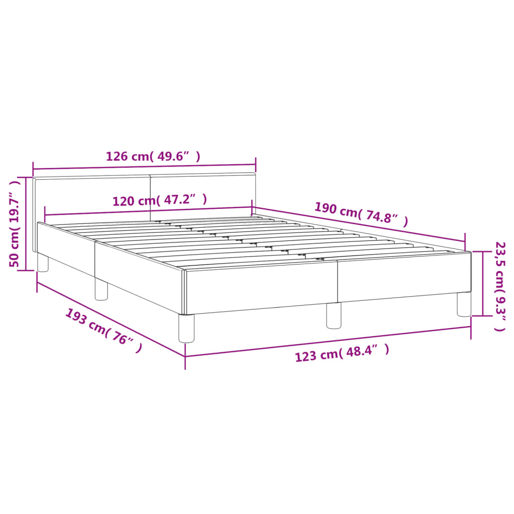 Giroletto senza Materasso Marrone Scuro 80x200 cm in Tessuto