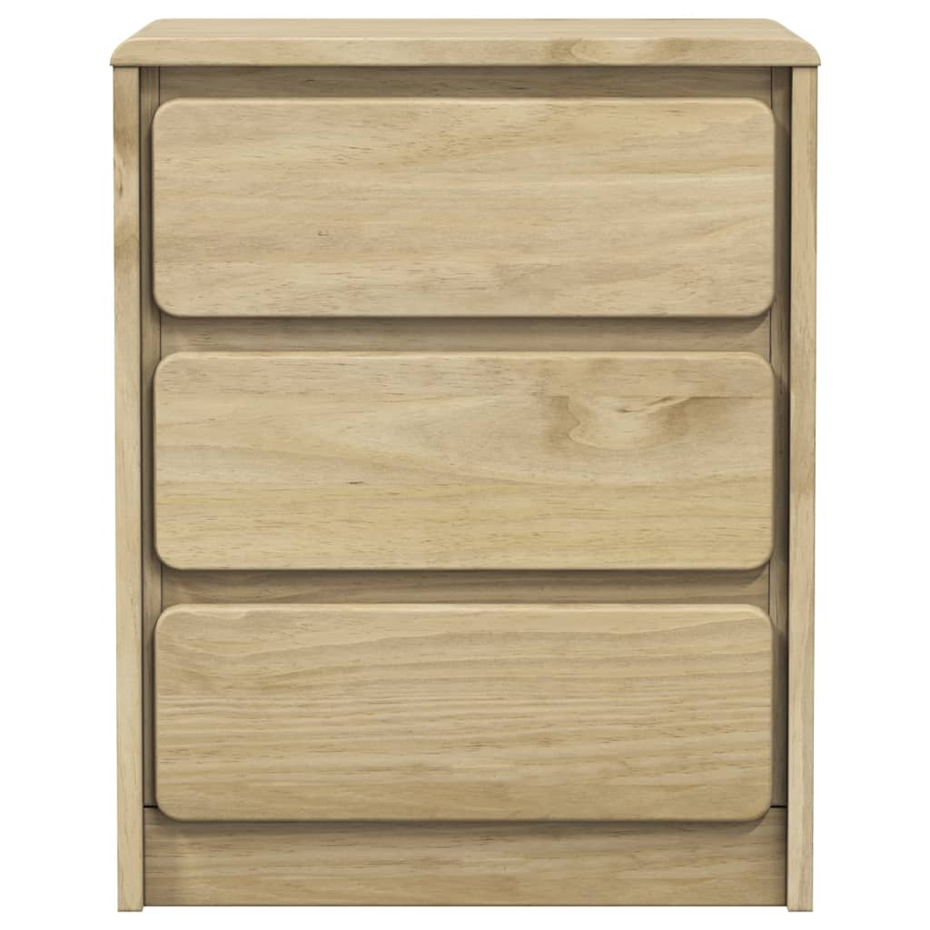 Comodino SAUDA Rovere 44x35x56 cm in Legno Massello di Pino