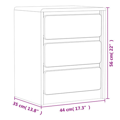 Comodino SAUDA Rovere 44x35x56 cm in Legno Massello di Pino