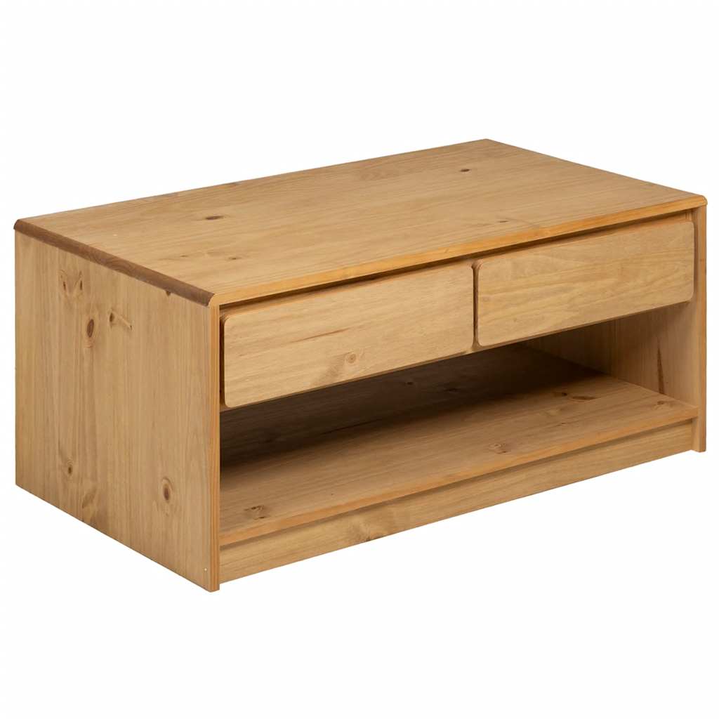 Tavolino Salotto SAUDA Rovere 99x55x45 cm Legno Massello Pino