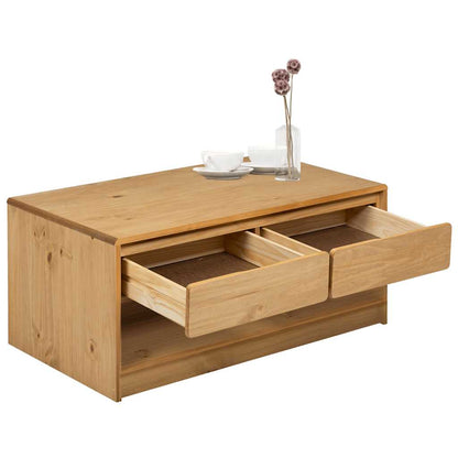 Tavolino Salotto SAUDA Rovere 99x55x45 cm Legno Massello Pino