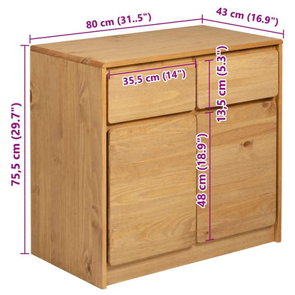Credenza SAUDA 80x43x75,5 cm in Legno Massello di Pino - homemem39