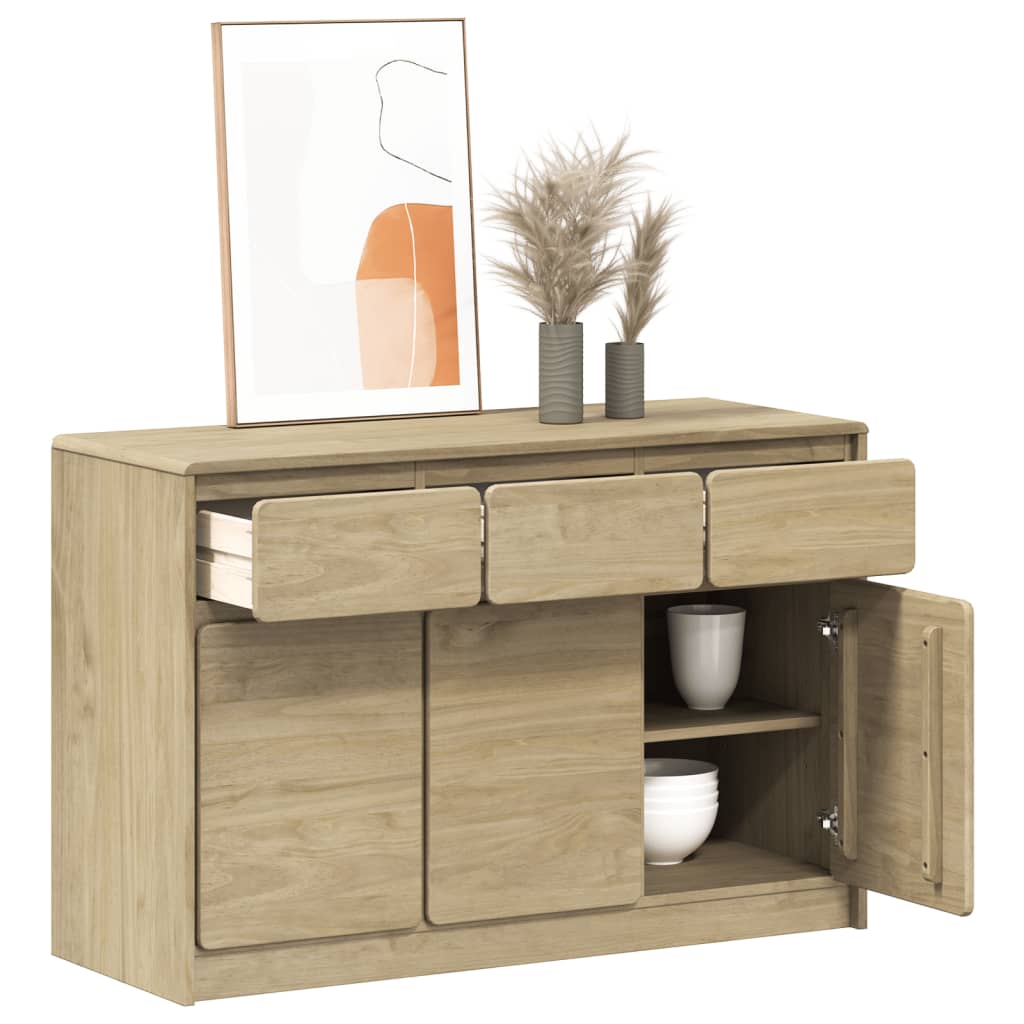 SAUDA Oak Sideboard 114x43x75.5 cm in Solid Pine Wood