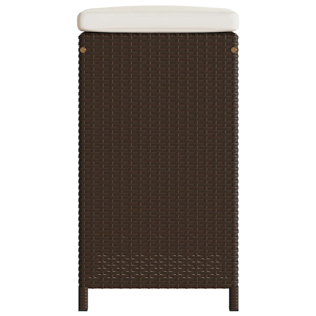 Sgabelli da Bar con Cuscini 2 pz Marroni in Polyrattan | homemem39