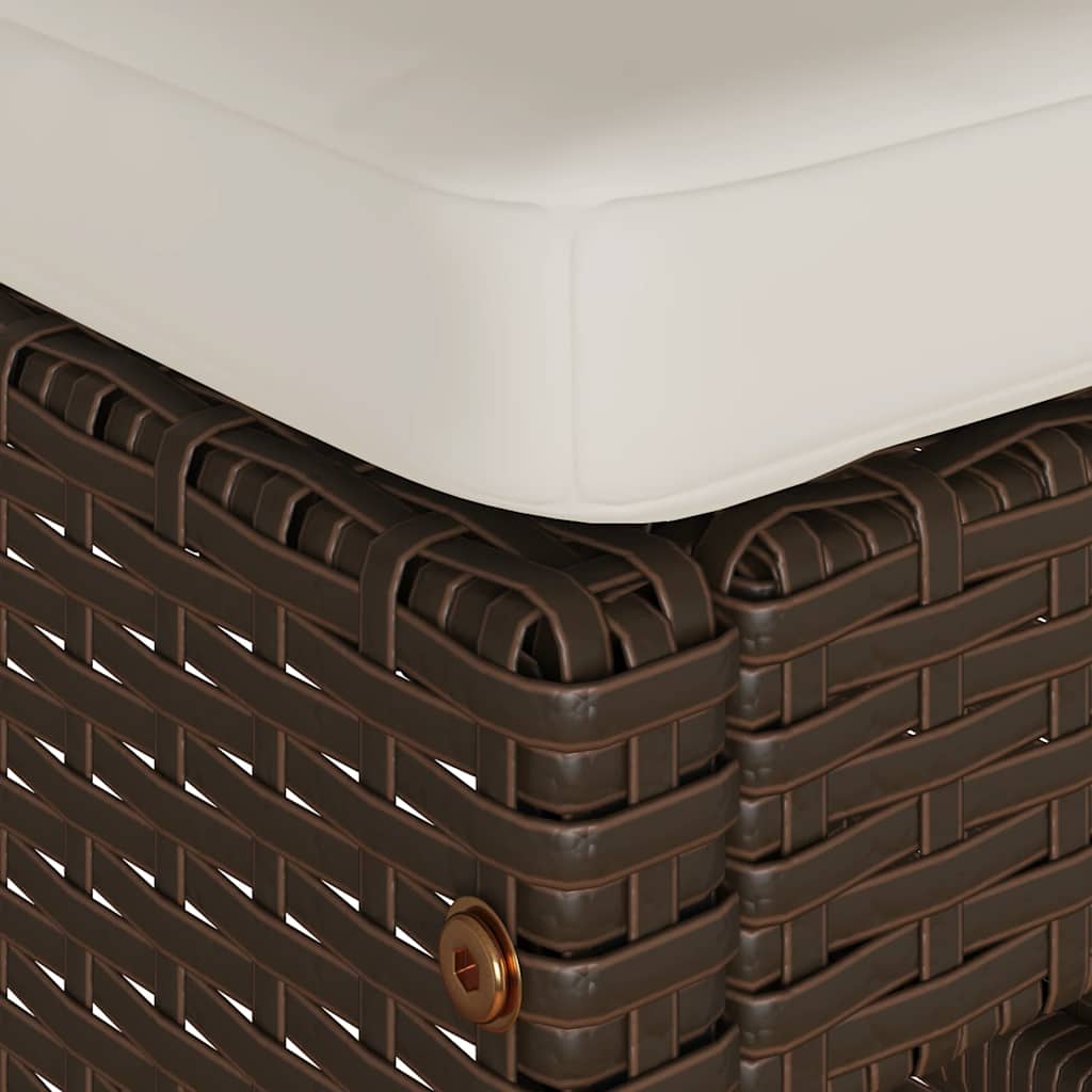 Sgabelli da Bar con Cuscini 2 pz Marroni in Polyrattan | homemem39