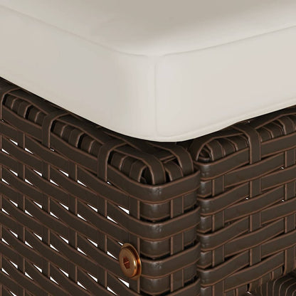 Sgabelli da Bar con Cuscini 2 pz Marroni in Polyrattan | homemem39