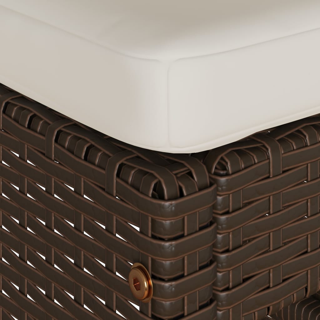 Sgabelli da Bar con Cuscini 2 pz Marroni in Polyrattan - homemem39