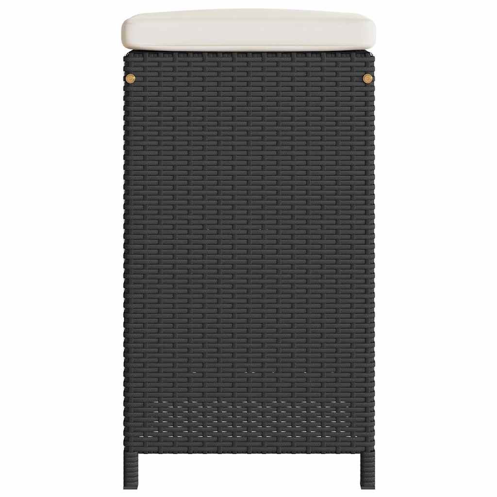Sgabelli da Bar con Cuscini 2 pz Neri in Polyrattan | homemem39