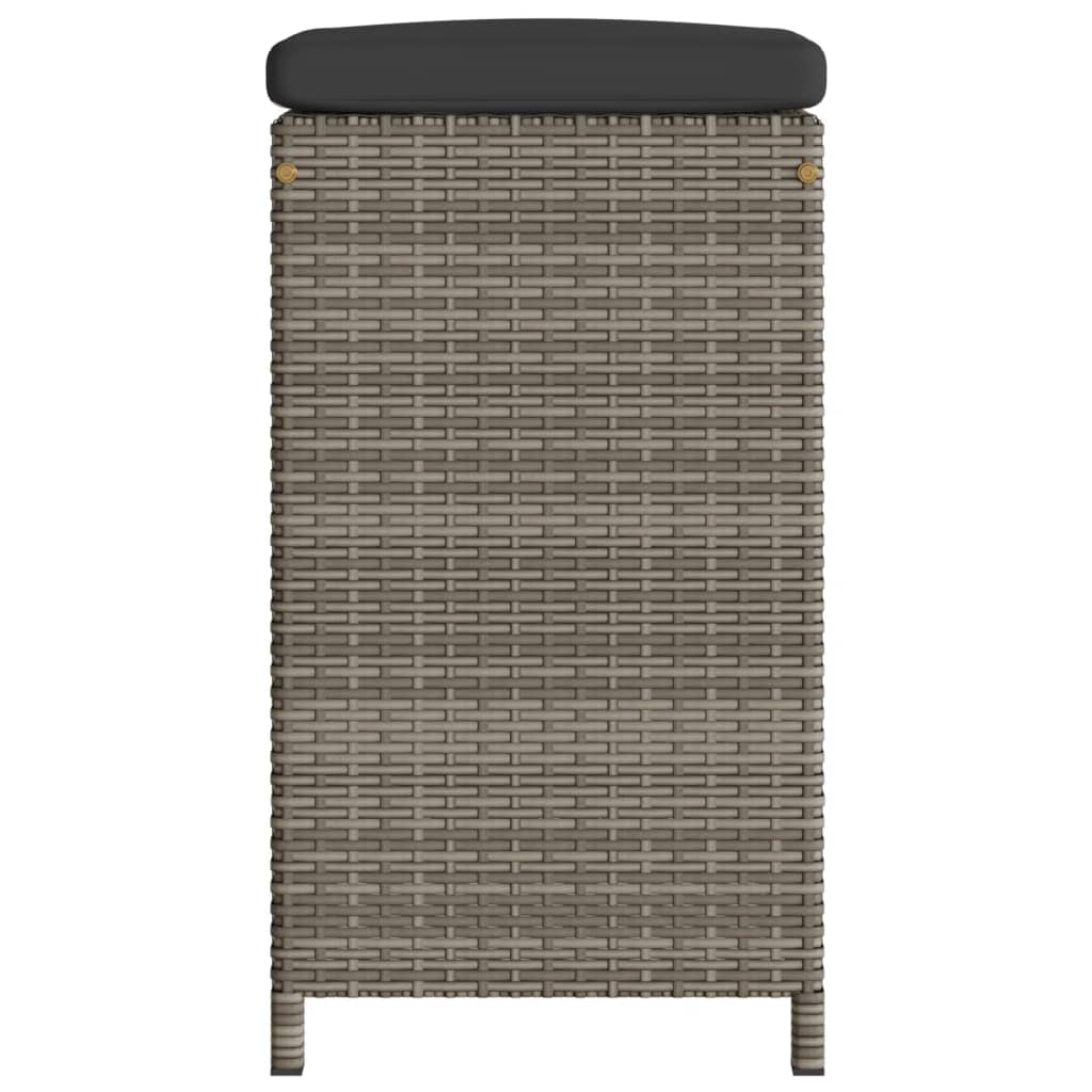 Sgabelli da Bar con Cuscini 2 pz Grigi in Polyrattan | homemem39